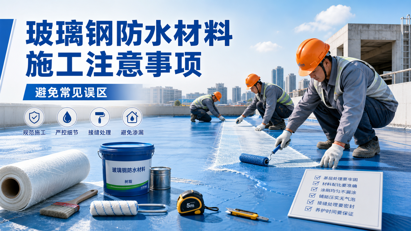 玻璃钢防水材料施工注意事项,避免常见误区 阳泉 版